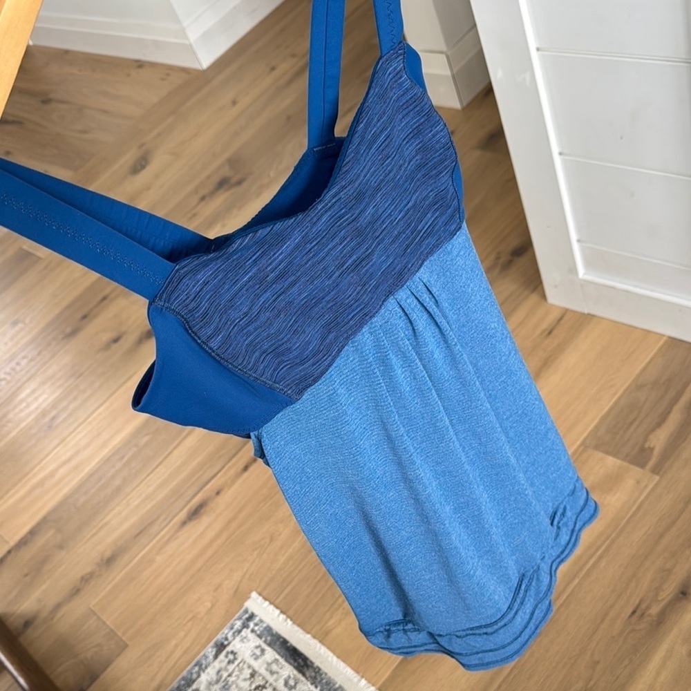 Lululemon Athletica Blue Pleated Bustier Tank Top - Picture 4 of 8